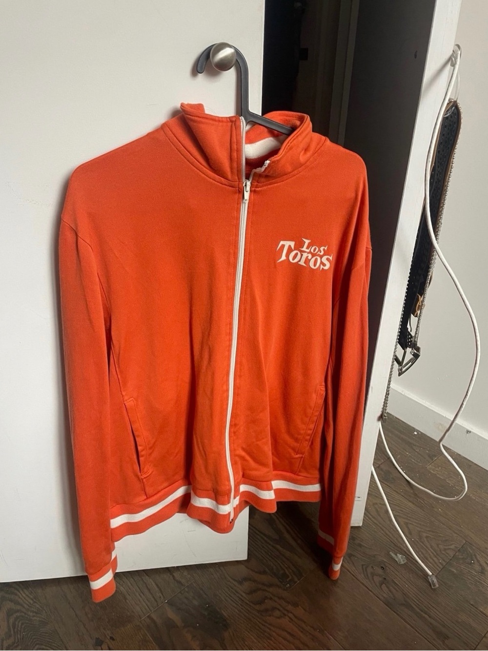 Guess Los Toros Orange Zip-Front Varsity Jacket